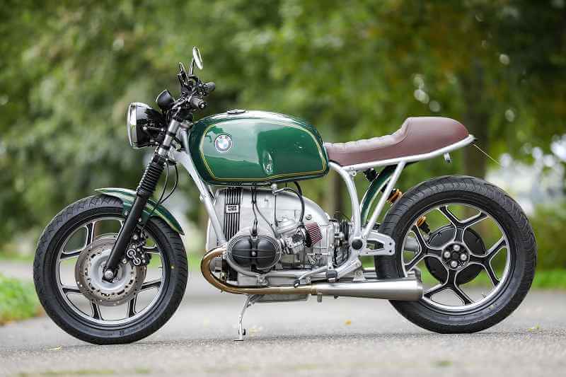 BMW R100 Cafe Racer SE Concept Bike Argent et Vert Classique