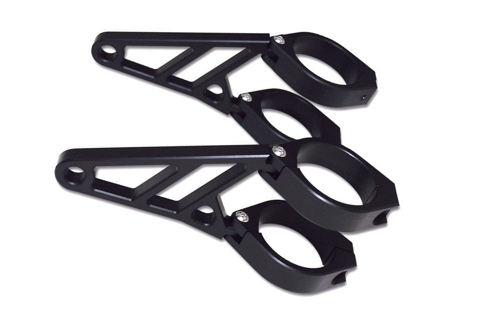 CNC Alu Lampenhalter Set für 38-41 mm Durchmesser, lange Ausführung schwarz