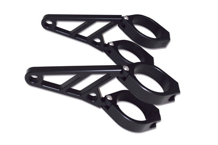 CNC Alu Lampenhalter Set für 38-41 mm Durchmesser, lange Ausführung schwarz
