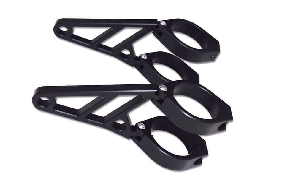 CNC Alu Lampenhalter Set für 38-41 mm Durchmesser, lange Ausführung schwarz