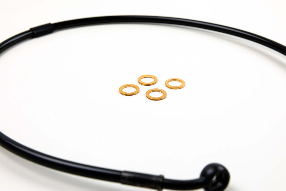 SE Stahlflex Bremsleitung f. gekürzte Gabeln + mittelhoher Lenker (SE 22mm; 28,6mm)