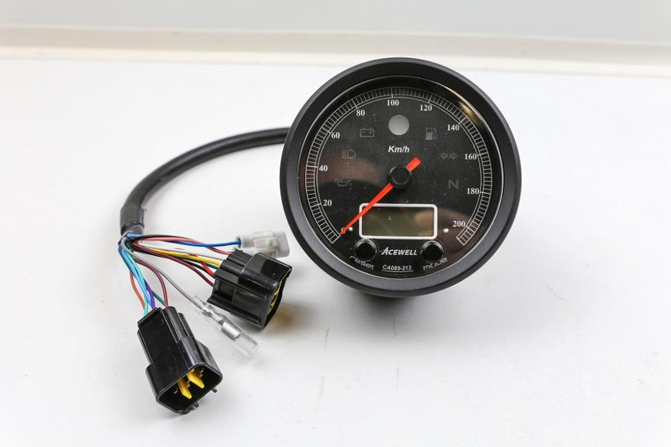 Acewell CA085 Tacho mit Geschwindigkeitsanzeige in schwarz