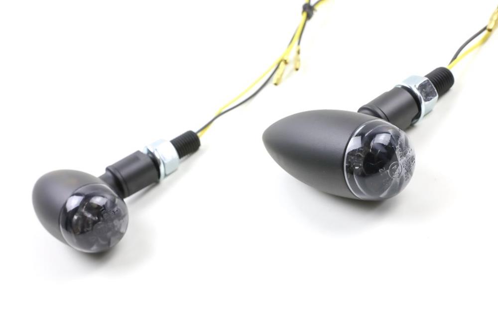 LED-Blinker MICRO-BULLET getöntes Glas schwarz