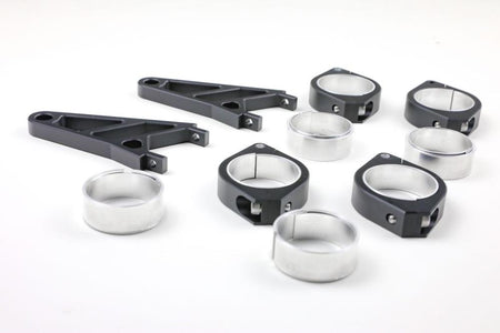 CNC Alu Lampenhalter Set für 38-41 mm Durchmesser, lange Ausführung schwarz